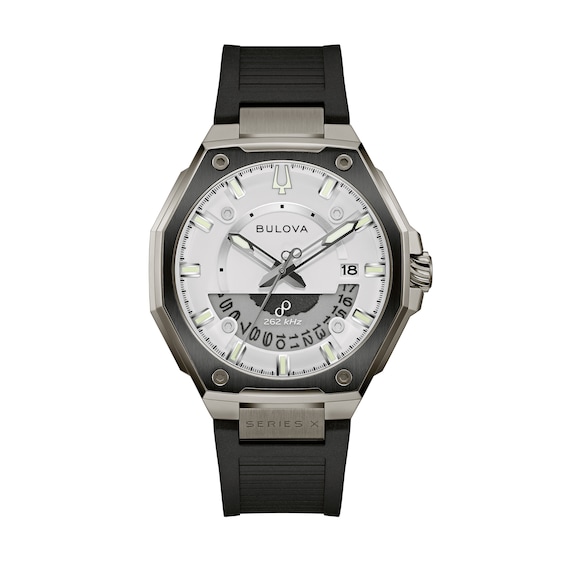 Menâs Bulova Series X Gray IP Analog Watch with White Tonneau Dial (Model: 98B457)