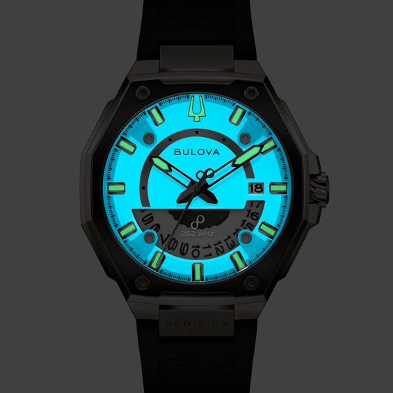 Menâs Bulova Series X Gray IP Analog Watch with White Tonneau Dial (Model: 98B457)
