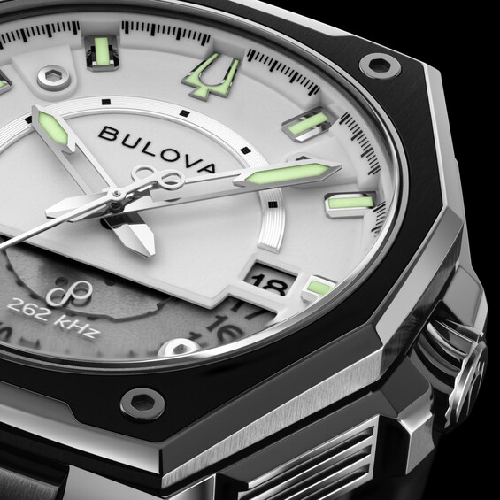 Menâs Bulova Series X Gray IP Analog Watch with White Tonneau Dial (Model: 98B457)