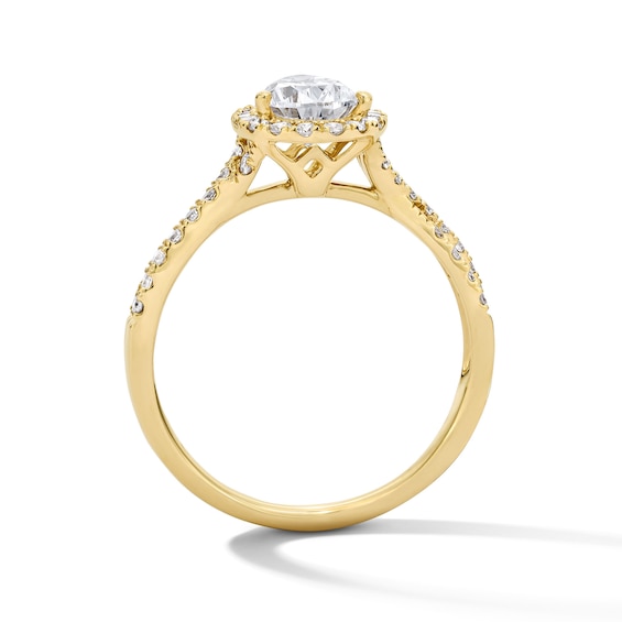 1-3/8 CT. T.w. Pear-Shaped Certified Lab-Grown Diamond Frame Ring in 14K Gold (F/Vs2)