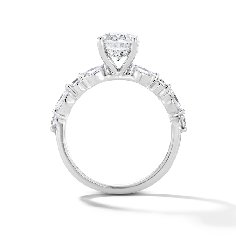Main Image 3 of 2-3/8 CT. T.W. Oval Certified Lab-Grown Diamond Engagement Ring in 14K White Gold (F/VS2)