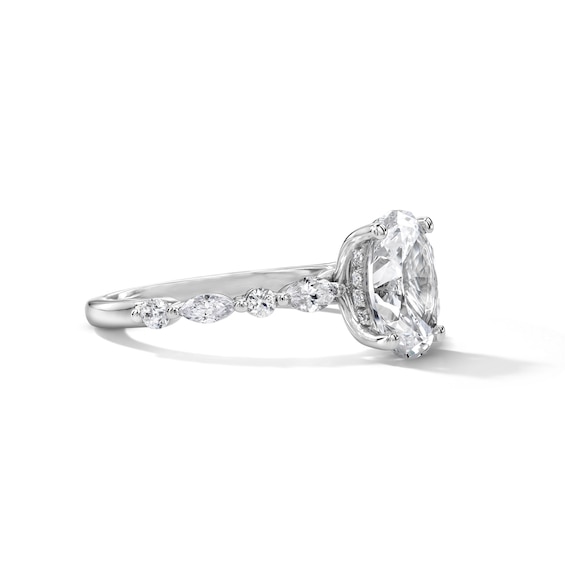 2-3/8 CT. T.w. Oval Certified Lab-Grown Diamond Engagement Ring in 14K White Gold (F/Vs2)