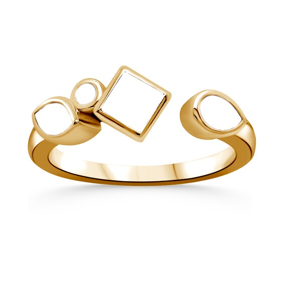 Bezel-Set Mixed-Shape Open Birthstone Ring (4 Stones)