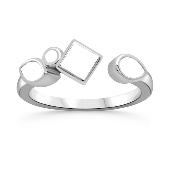 Bezel-Set Mixed-Shape Open Birthstone Ring (4 Stones)