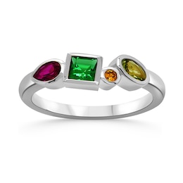 Bezel-Set Mixed-Shape Birthstone Ring (4 Stones)
