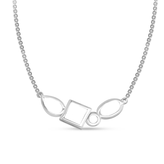 Bezel-Set Mixed-Shape Birthstone Necklace