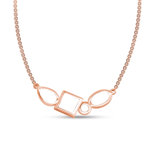 Bezel-Set Mixed-Shape Birthstone Necklace