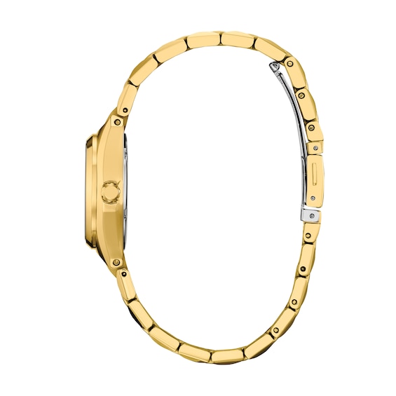 Ladiesâ Citizen Eco-DriveÂ® Corso Gold-Tone IP Analog Watch with Black Dial (Model: Ew2293-56E)