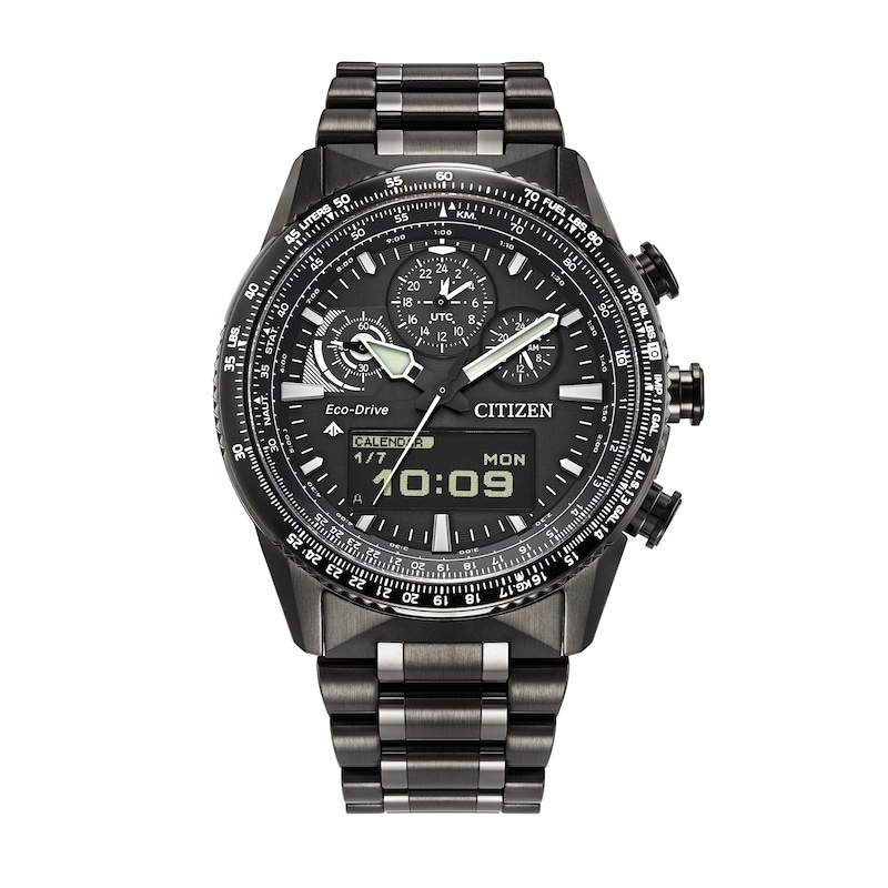 Main Image 1 of Men’s Citizen Eco-Drive® Promaster Skyhawk A-T Hybrid Chronograph Watch with Black Dial (Model: JV2005-58E)