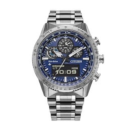 Men’s Citizen Eco-Drive® Promaster Skyhawk A-T Hybrid Chronograph Watch with Blue Dial (Model: JV2000-51L)