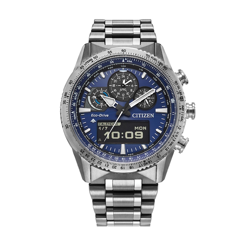 Main Image 1 of Men’s Citizen Eco-Drive® Promaster Skyhawk A-T Hybrid Chronograph Watch with Blue Dial (Model: JV2000-51L)