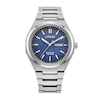 Thumbnail Image 1 of Unisex Citizen Eco-Drive® Sport Luxury Zenshin Super Titanium™ Analog Watch with Blue Dial (Model: AW0130-85L)