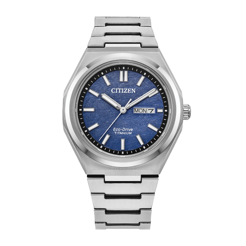 Main Image 1 of Unisex Citizen Eco-Drive® Sport Luxury Zenshin Super Titanium™ Analog Watch with Blue Dial (Model: AW0130-85L)