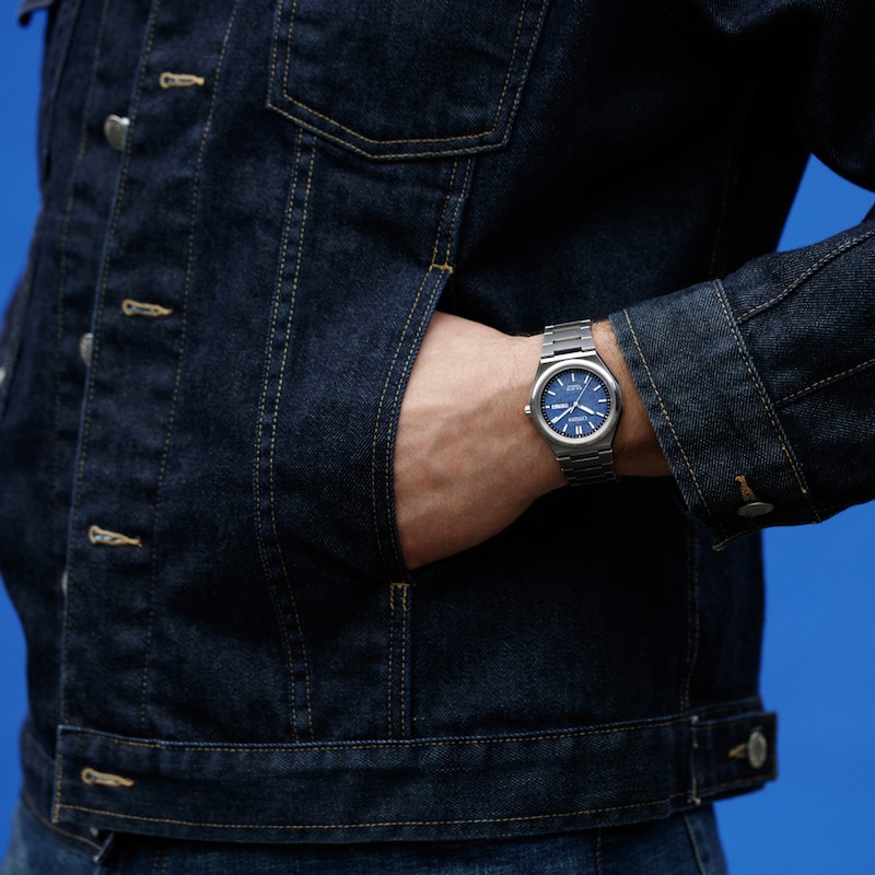 Main Image 5 of Unisex Citizen Eco-Drive® Sport Luxury Zenshin Super Titanium™ Analog Watch with Blue Dial (Model: AW0130-85L)