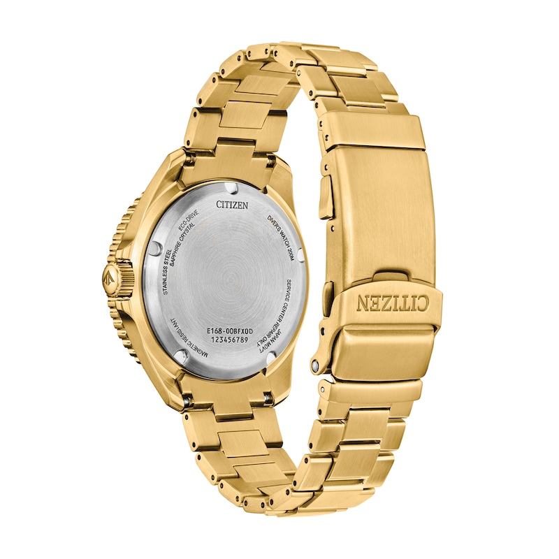 Main Image 3 of Men’s Citizen Eco-Drive® Promaster Dive Gold-Tone IP Analog Watch with Green Dial (Model: BN0262-59W)