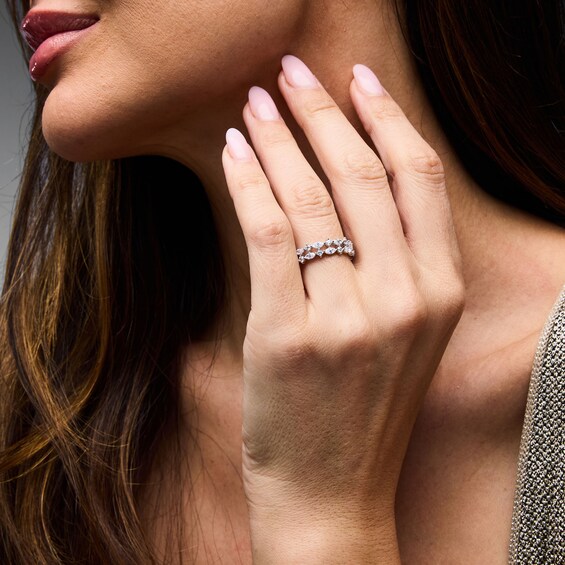 3/4 CT. T.w. Lab-Grown Diamond Multi-Shape Anniversary Band in 14K White Gold (F/Vs2)