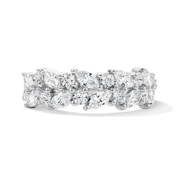 1-1/4 CT. T.W. Certified Lab-Grown Diamond Tilted Multi-Shape Anniversary Band in 14K White Gold (F/VS2)