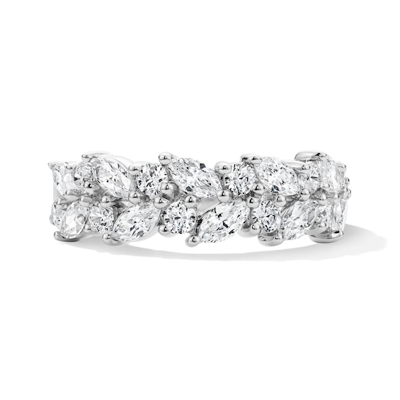 1-1/4 CT. T.w. Certified Lab-Grown Diamond Tilted Multi-Shape Anniversary Band in 14K White Gold (F/Vs2)