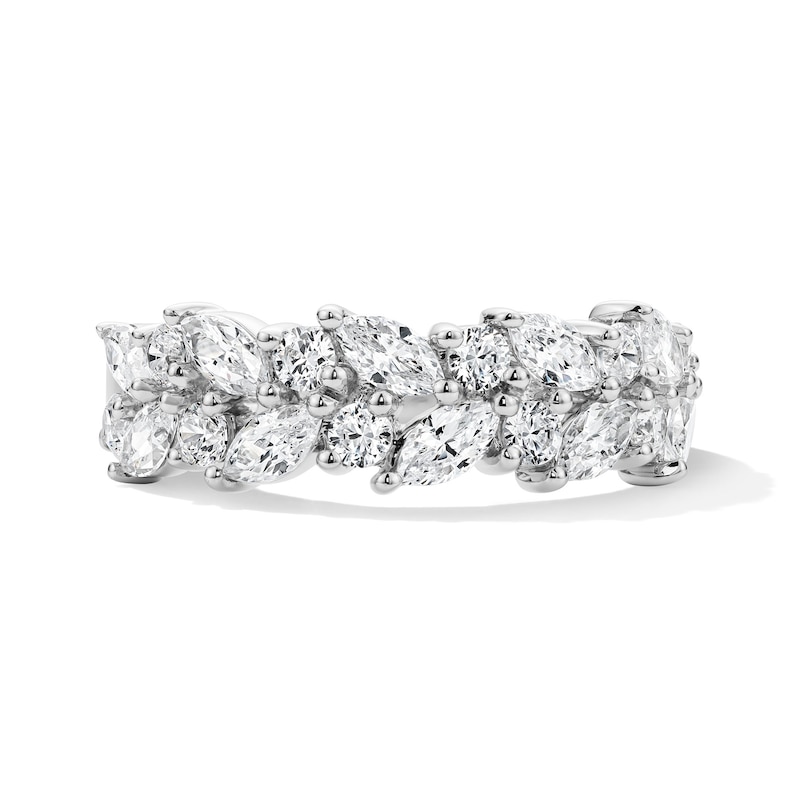 Main Image 1 of 1-1/4 CT. T.W. Certified Lab-Grown Diamond Tilted Multi-Shape Anniversary Band in 14K White Gold (F/VS2)