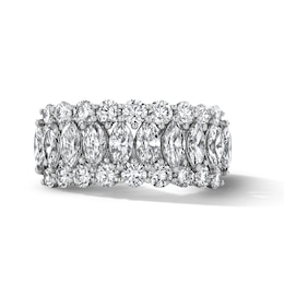 3 CT. T.W. Marquise-Cut Certified Lab-Grown Diamond Multi-Row Anniversary Band in 10K White Gold (F/VS2)