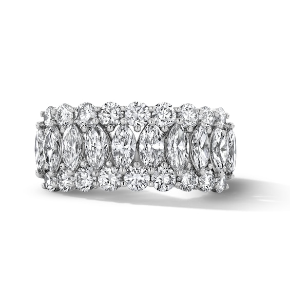 3 CT. T.w. Marquise-Cut Certified Lab-Grown Diamond Multi-Row Anniversary Band in 10K White Gold (F/Vs2)