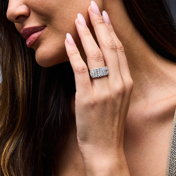 3 CT. T.w. Marquise-Cut Lab-Grown Diamond Multi-Row Anniversary Band in 10K White Gold (F/Vs2)
