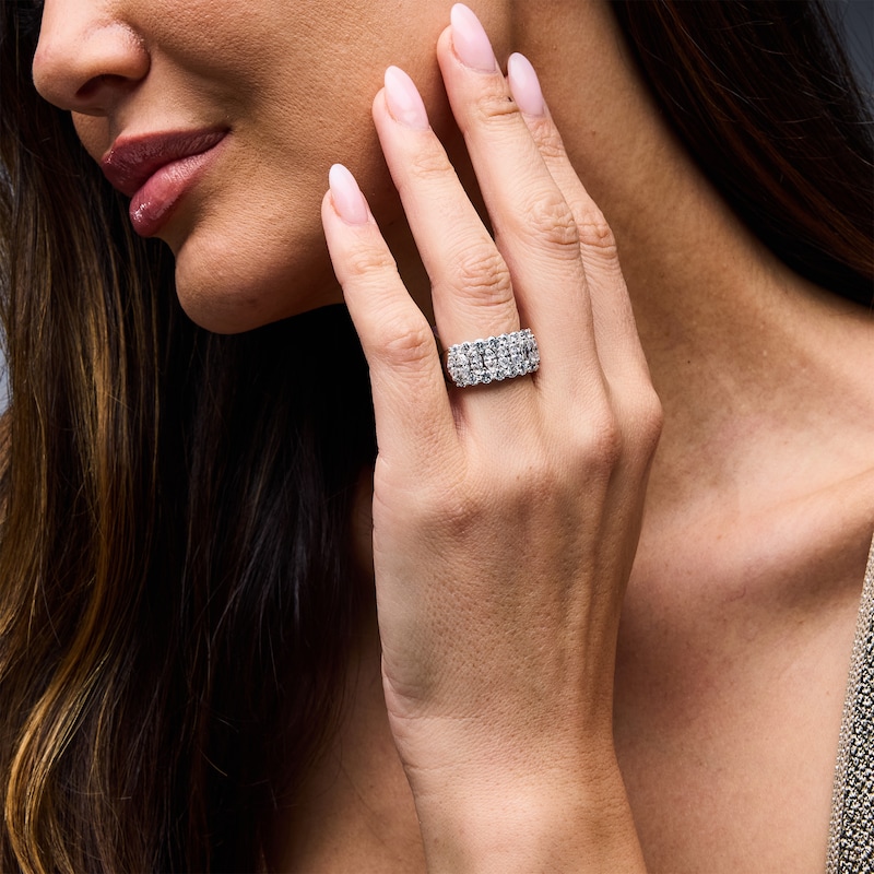 Main Image 2 of 3 CT. T.W. Marquise-Cut Certified Lab-Grown Diamond Multi-Row Anniversary Band in 10K White Gold (F/VS2)