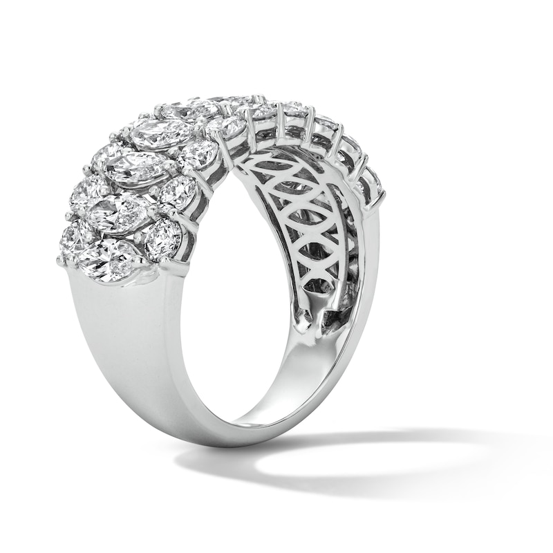 Main Image 4 of 3 CT. T.W. Marquise-Cut Certified Lab-Grown Diamond Multi-Row Anniversary Band in 10K White Gold (F/VS2)