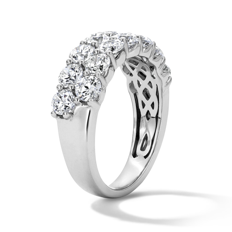 Main Image 4 of 2-1/2 CT. T.W. Certified Lab-Grown Diamond Two-Row Anniversary Band in 10K White Gold (F/VS2)