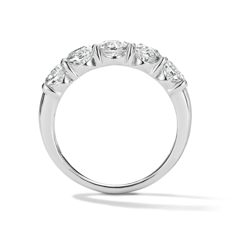 Main Image 3 of 2 CT. T.W. Certified Lab-Grown Diamond Five-Stone Anniversary Band in 10K White Gold (F/VS2)