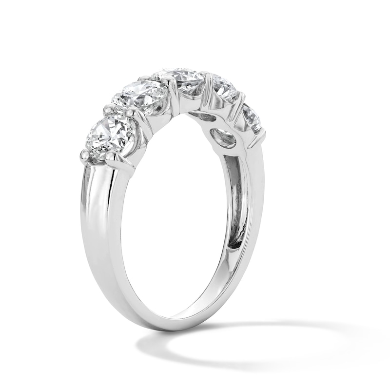 Main Image 4 of 2 CT. T.W. Certified Lab-Grown Diamond Five-Stone Anniversary Band in 10K White Gold (F/VS2)