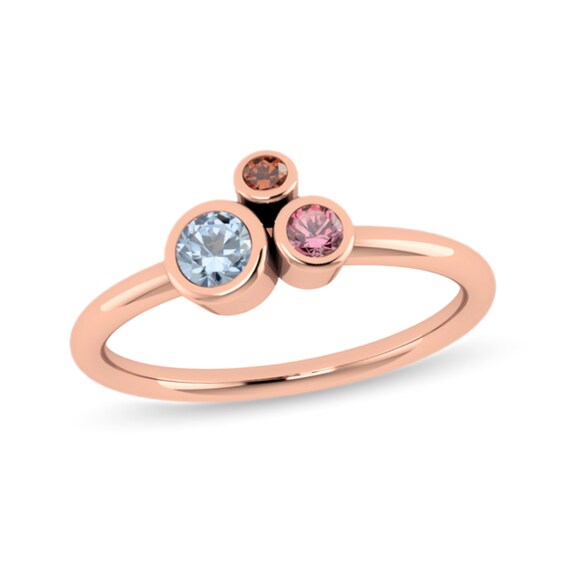 Bezel-Set Birthstone Ring (3 Stones)
