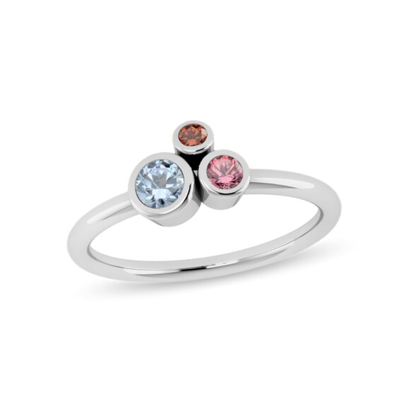Bezel-Set Birthstone Ring (3 Stones)