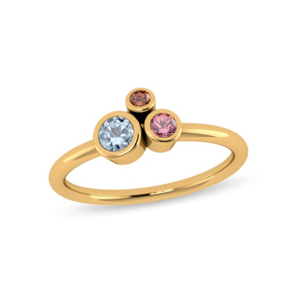 Bezel-Set Birthstone Ring (3 Stones)