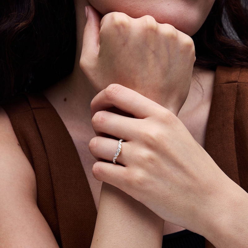 Main Image 2 of 5/8 CT. T.W. Lab-Grown Diamond Multi-Shape Contour Band in 14K Gold (F/VS2)