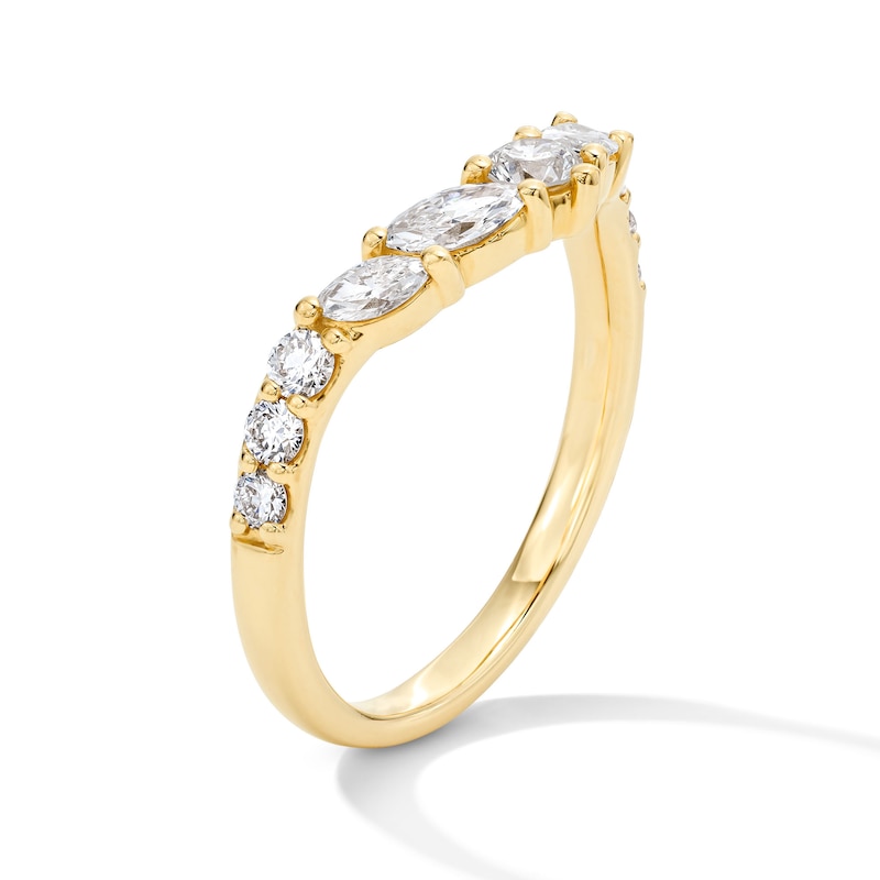 Main Image 5 of 5/8 CT. T.W. Lab-Grown Diamond Multi-Shape Contour Band in 14K Gold (F/VS2)