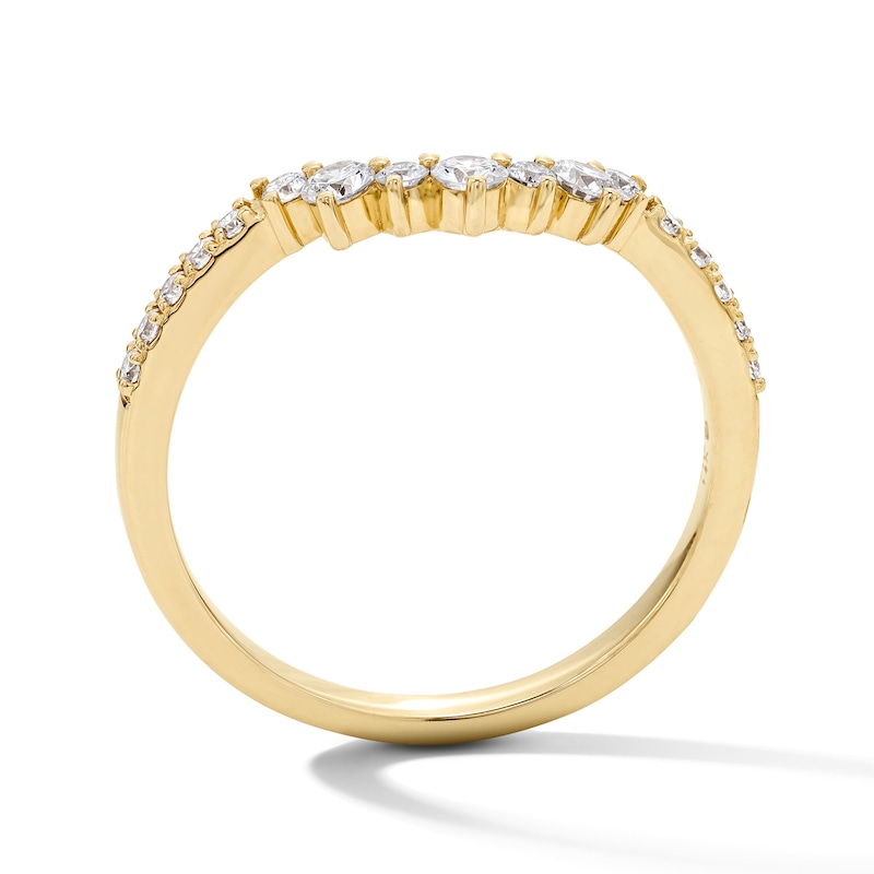 Main Image 3 of 1/3 CT. T.W. Marquise-Cut Lab-Grown Diamond Solitaire Enhancer Ring in 14K Gold (F/VS2)