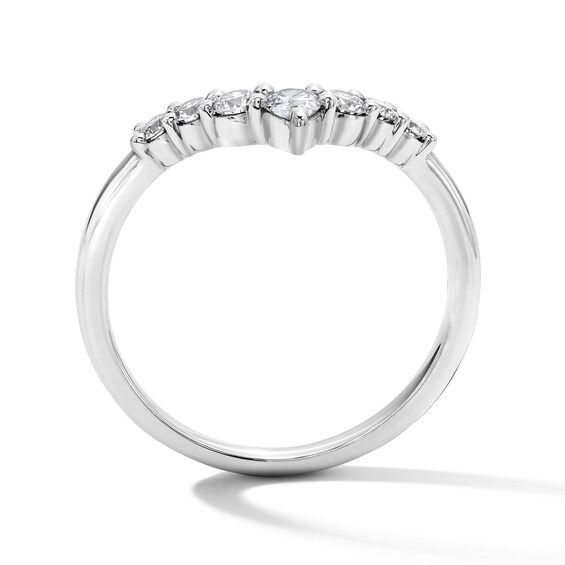 3/8 CT. T.w. Pear-Shaped Lab-Grown Diamond Contour Band in 14K White Gold (F/Vs2)