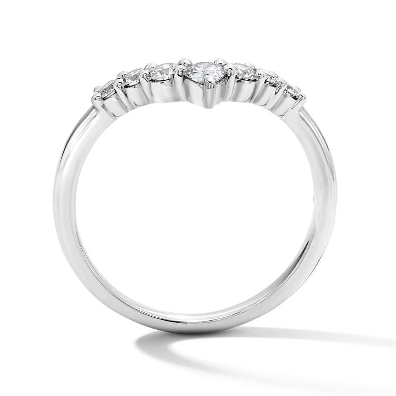 Main Image 3 of 3/8 CT. T.W. Pear-Shaped Lab-Grown Diamond Contour Band in 14K White Gold (F/VS2)
