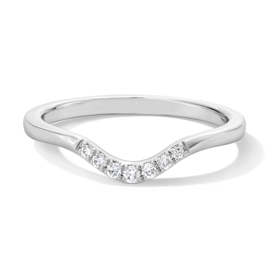 1/15 CT. T.w. Certified Lab-Grown Diamond Contour Band in 14K White Gold (F/Vs2)