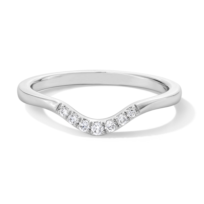 Main Image 1 of 1/15 CT. T.W. Certified Lab-Grown Diamond Contour Band in 14K White Gold (F/VS2)