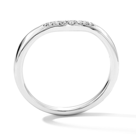 1/15 CT. T.w. Lab-Grown Diamond Contour Band in 14K White Gold (F/Vs2)