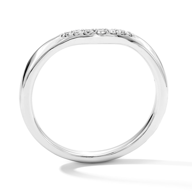 Main Image 3 of 1/15 CT. T.W. Lab-Grown Diamond Contour Band in 14K White Gold (F/VS2)