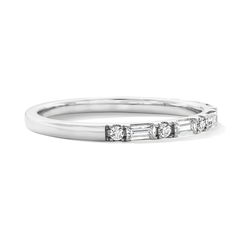 Main Image 2 of 1/3 CT. T.W. Baguette-Cut Certified Lab-Grown Diamond Contemporary Band in 14K White Gold (F/VS2)
