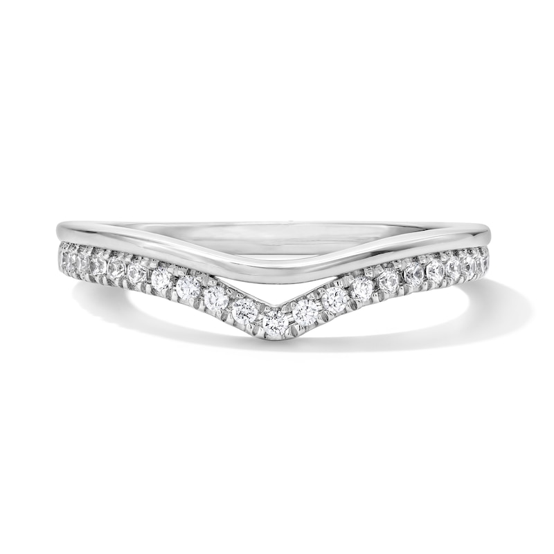 Main Image 1 of 1/6 CT. T.W. Certified Lab-Grown Diamond Contour Band in 14K White Gold (F/VS2)