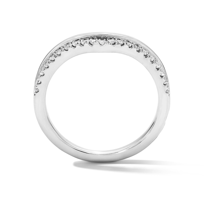 Main Image 4 of 1/6 CT. T.W. Lab-Grown Diamond Contour Band in 14K White Gold (F/VS2)