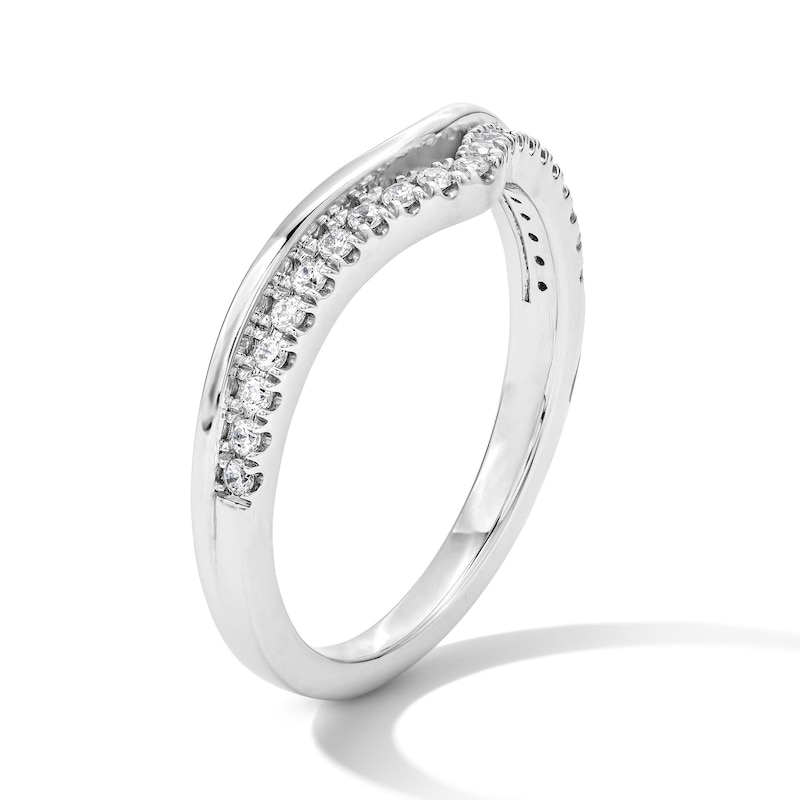 Main Image 6 of 1/6 CT. T.W. Lab-Grown Diamond Contour Band in 14K White Gold (F/VS2)