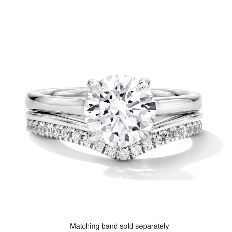 Main Image 8 of 1/6 CT. T.W. Lab-Grown Diamond Contour Band in 14K White Gold (F/VS2)