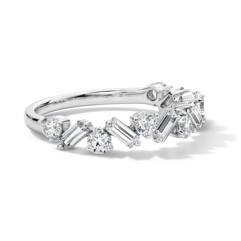 Main Image 3 of 1 CT. T.W. Lab-Grown Diamond Zig-Zag Band in 14K White Gold (F/VS2)
