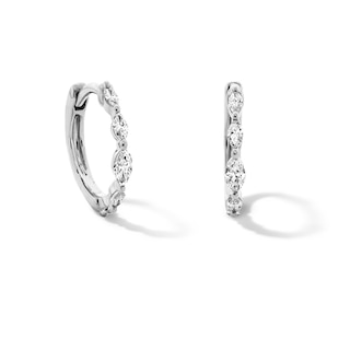 1/4 CT. T.W. Marquise-Cut Lab-Grown Marquise Diamond Hoop Earrings in 10K White Gold (F/VS2)